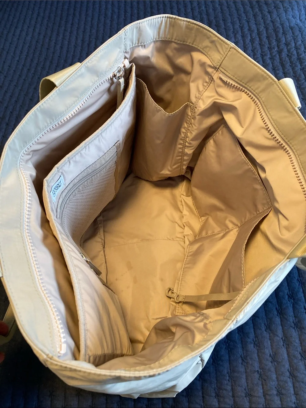 Athleta All About Tote Bag. Cream EUC. Note light stains at bottom